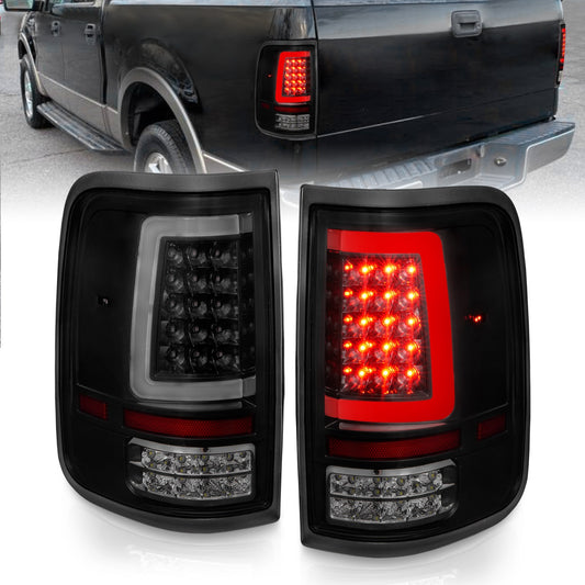 Anzo USA | LED Tail Light Assembly LED Smoke Lens Black Housing w/Light Bar Pair | Fits F-150 | 311343