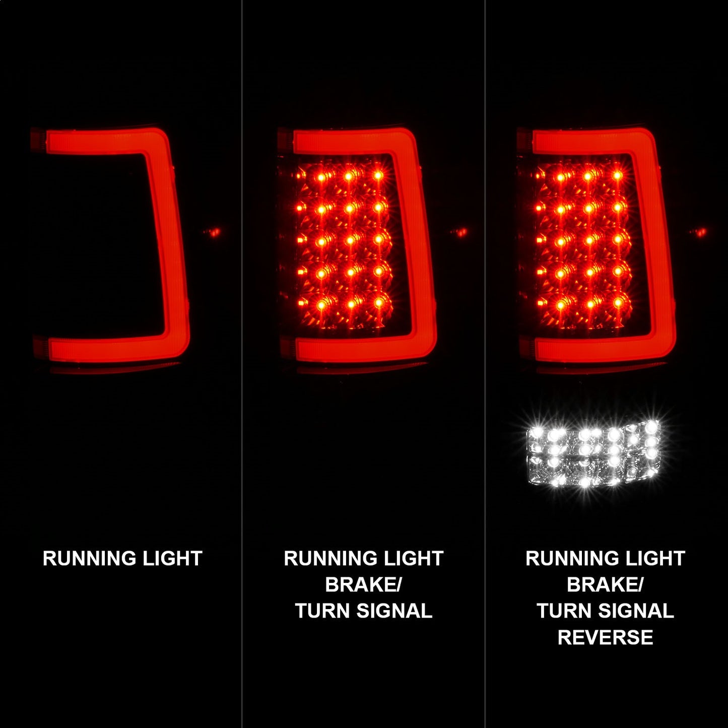 Anzo USA | LED Tail Light Assembly LED Smoke Lens Black Housing w/Light Bar Pair | Fits F-150 | 311343