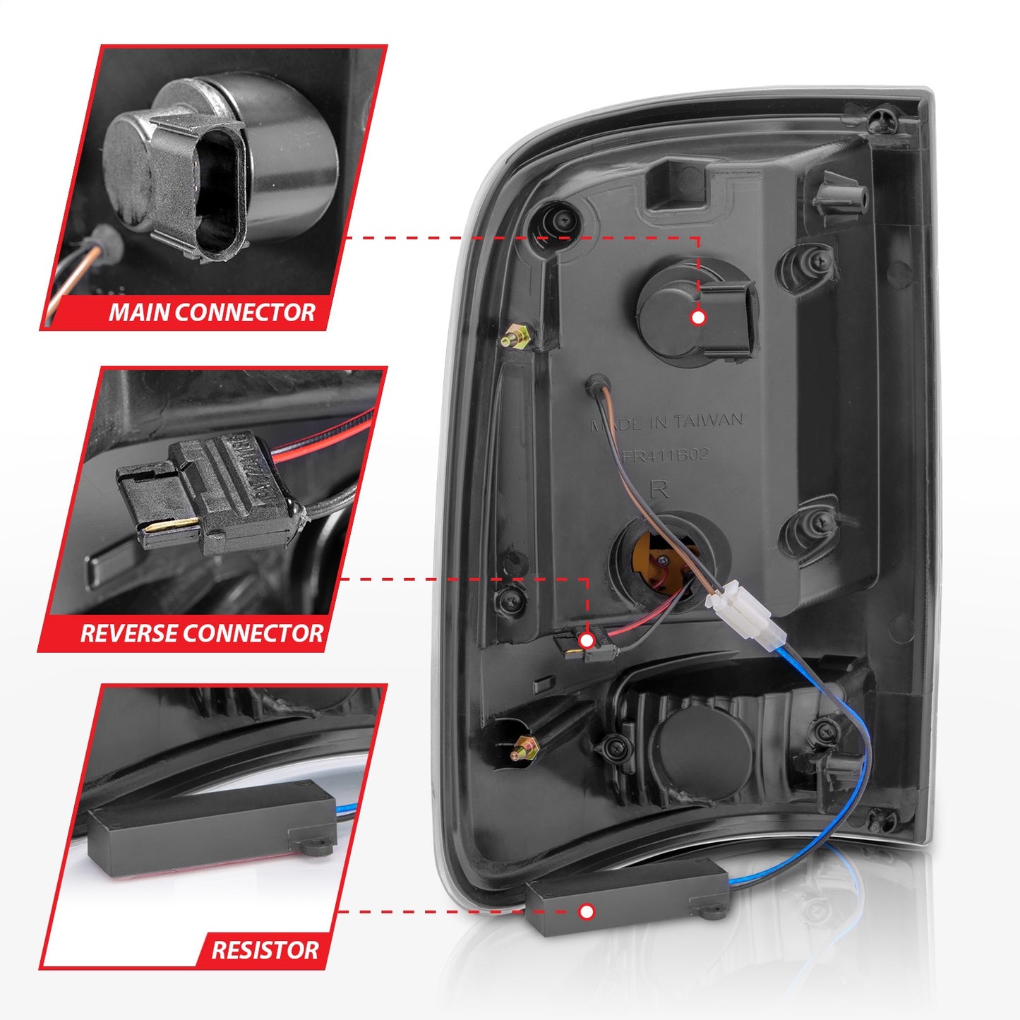 Anzo USA | LED Tail Light Assembly LED Smoke Lens Black Housing w/Light Bar Pair | Fits F-150 | 311343