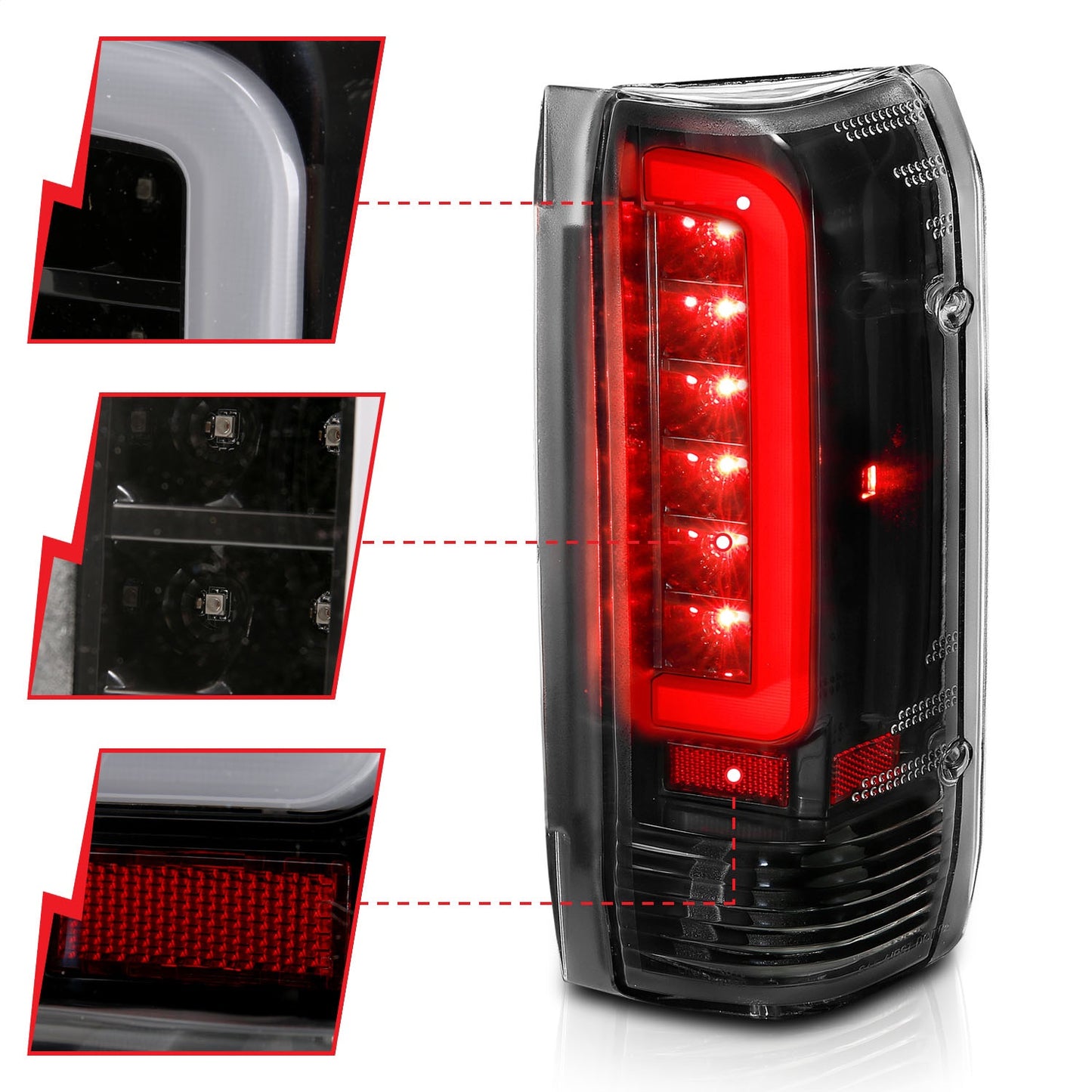 Anzo USA | LED Tail Light Assembly LED Clear Lens Black Housing Pair | Fits F-150 | 311350