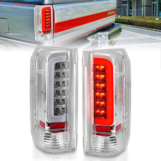 Anzo USA | LED Tail Light Assembly LED Clear Lens Chrome Housing Pair | Fits F-150 | 311352