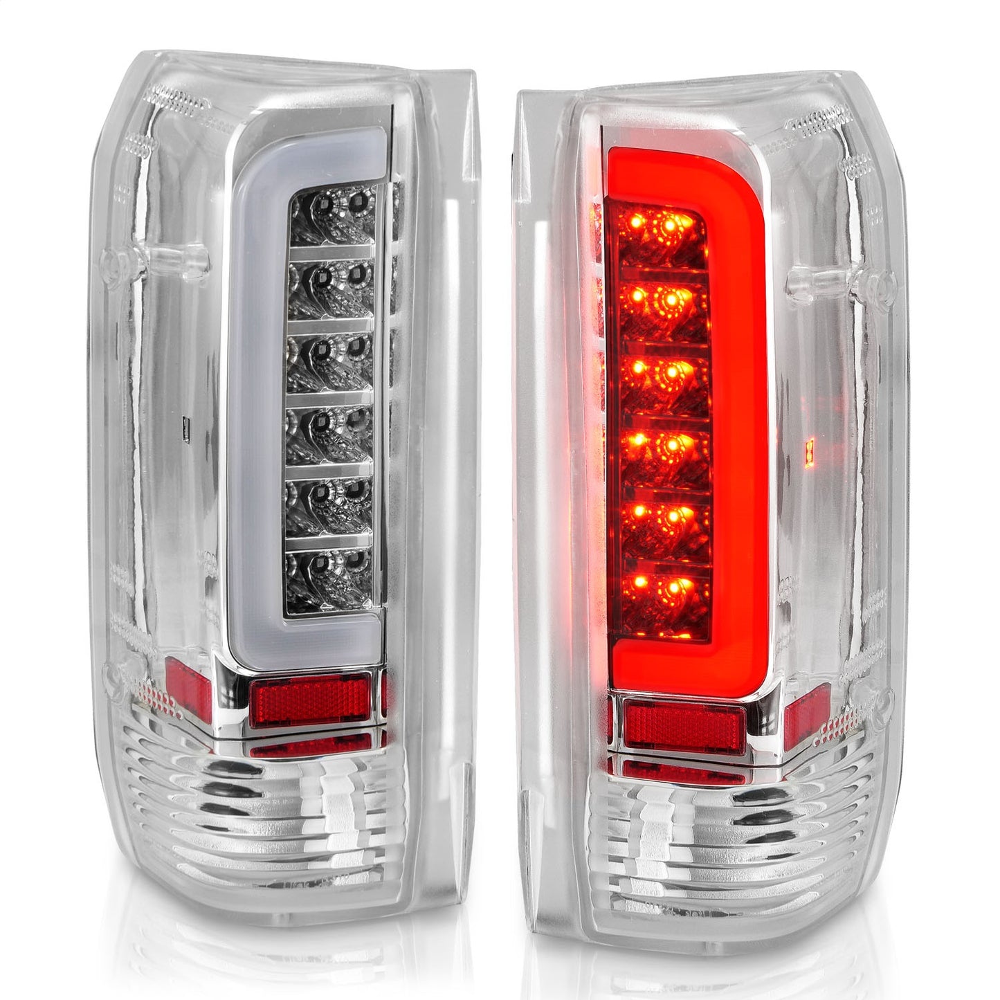 Anzo USA | LED Tail Light Assembly LED Clear Lens Chrome Housing Pair | Fits F-150 | 311352