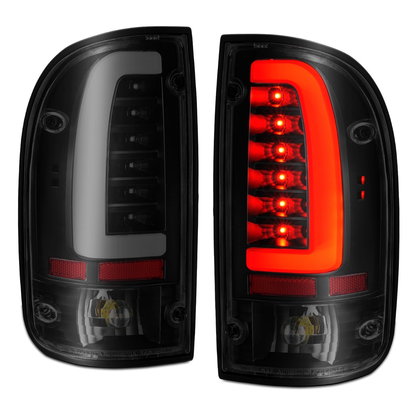 Anzo USA | LED Tail Light Assembly LED Smoke Lens Black Housing Pair | Fits Tacoma | 311354