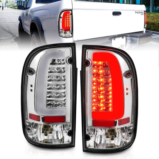 Anzo USA | LED Tail Light Assembly LED Clear Lens Chrome Housing Pair | Fits Tacoma | 311355