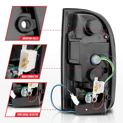 Anzo USA | LED Tail Light Assembly LED Clear Lens Chrome Housing Pair | Fits Tacoma | 311355
