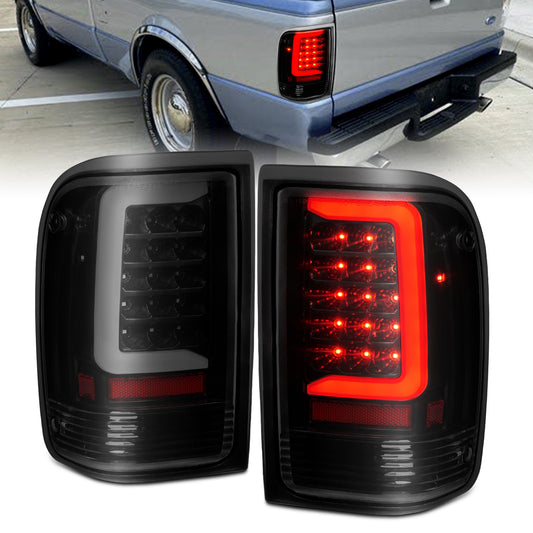 Anzo USA | LED Tail Light Assembly LED Smoke Lens Black Housing w/Light Bar Pair | Fits Ranger | 311360