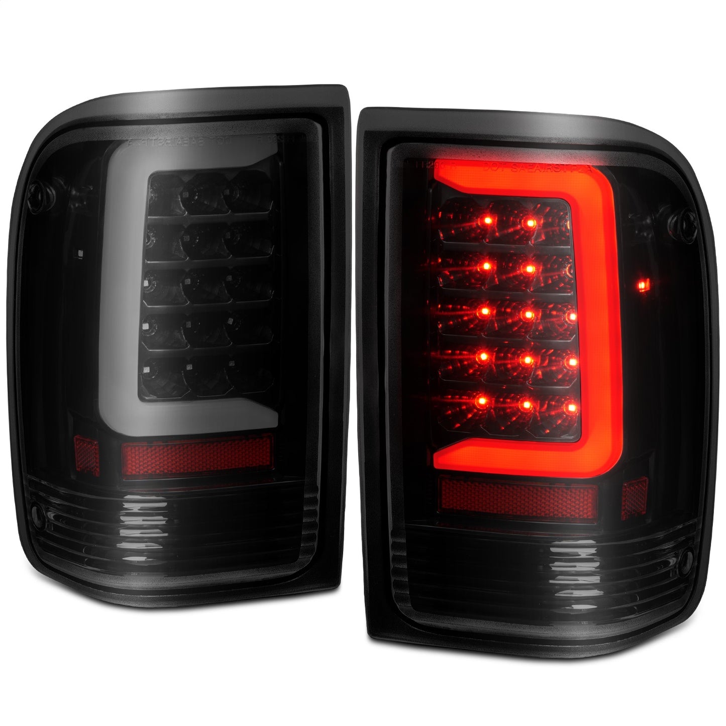 Anzo USA | LED Tail Light Assembly LED Smoke Lens Black Housing w/Light Bar Pair | Fits Ranger | 311360