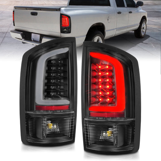 Anzo USA | LED Tail Light Assembly LED Clear Lens Black Housing w/Light Bar Pair | Fits Ram 1500 | 311368