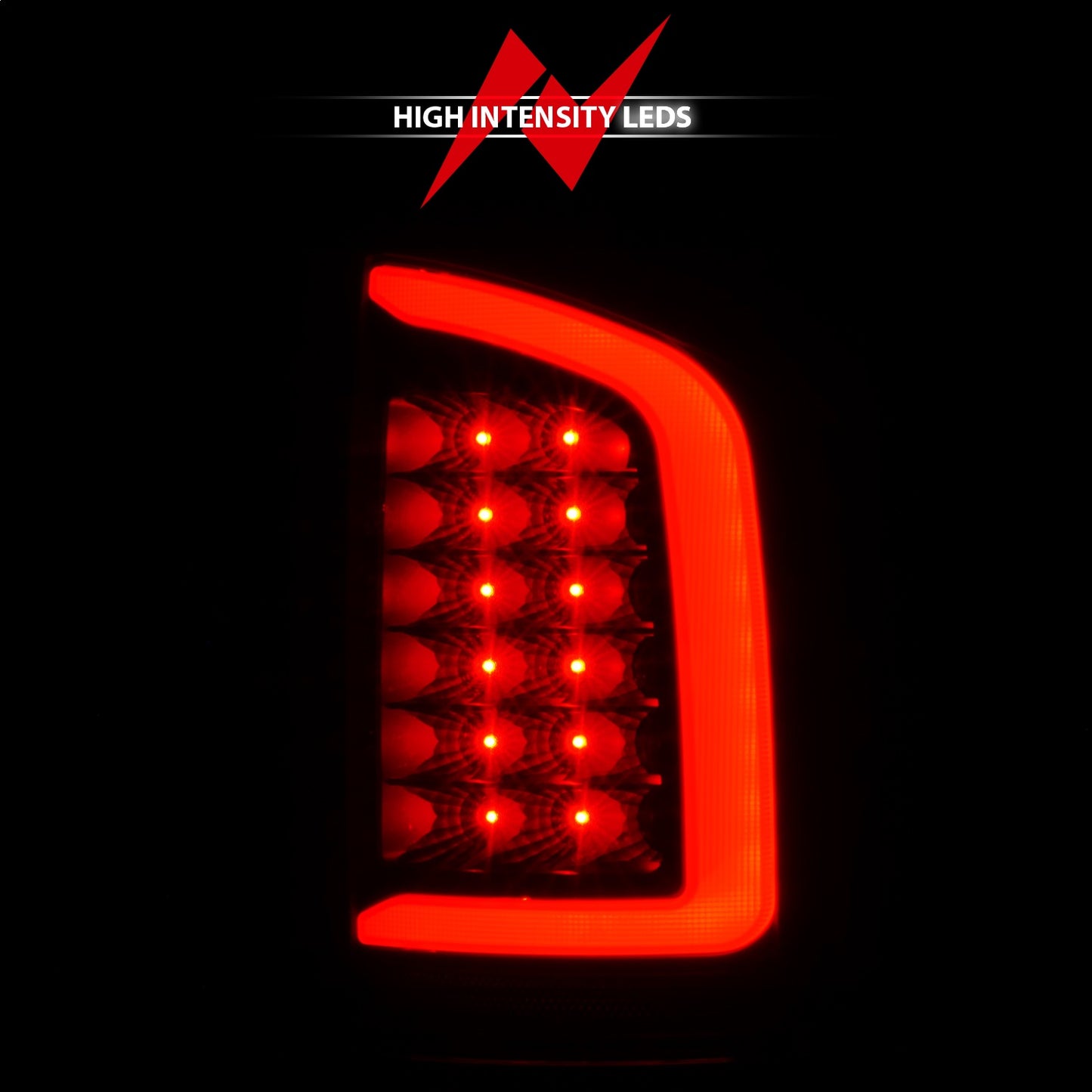 Anzo USA | LED Tail Light Assembly LED Smoke Lens Black Housing w/Light Bar Pair | Fits Ram 1500 | 311369