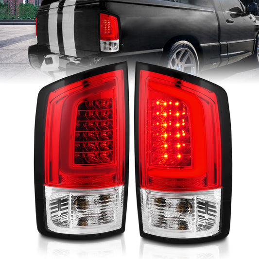 Anzo USA | LED Tail Light Assembly LED Red/Clear Lens Black Housing w/Light Bar Pair | Fits Ram 1500 | 311370