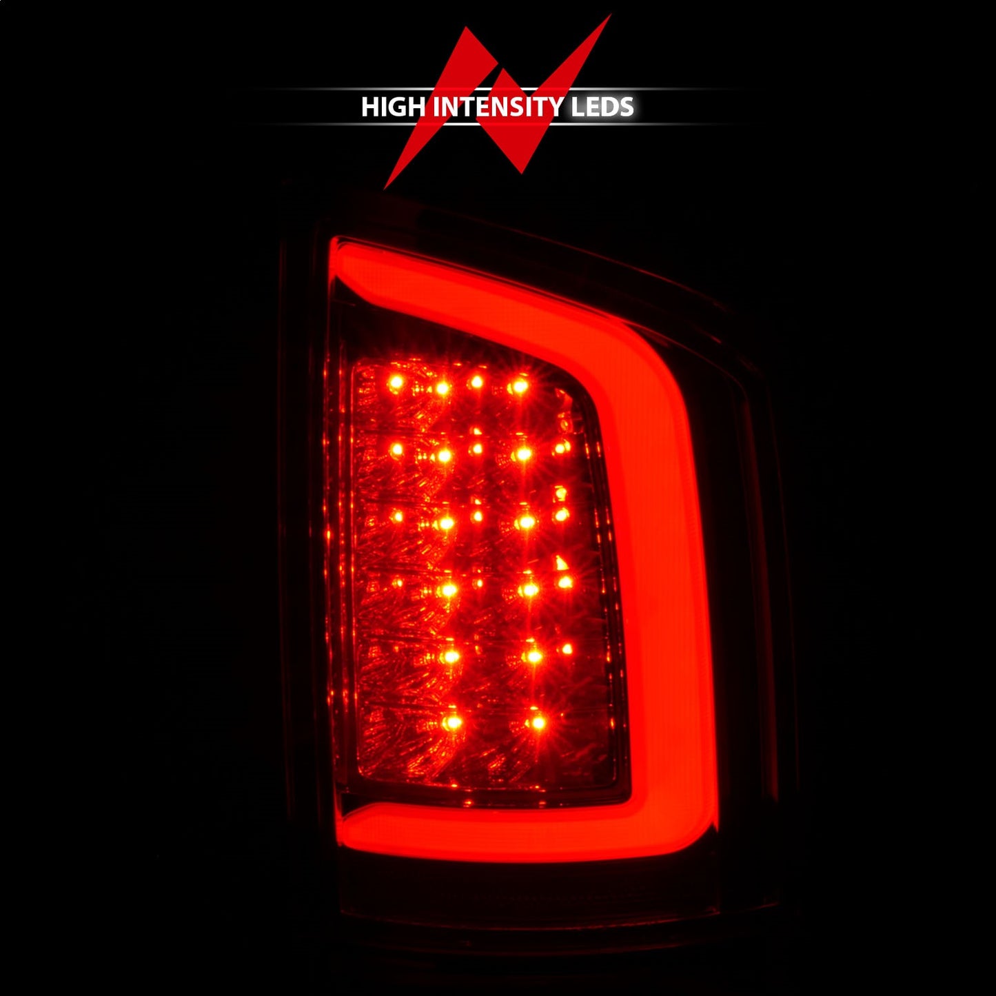 Anzo USA | LED Tail Light Assembly LED Red/Clear Lens Black Housing w/Light Bar Pair | Fits Ram 1500 | 311370