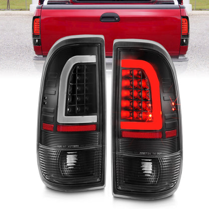 Anzo USA | LED Tail Light Assembly LED Clear Lens Black Housing w/Light Bar Pair | Fits F-150 | 311377