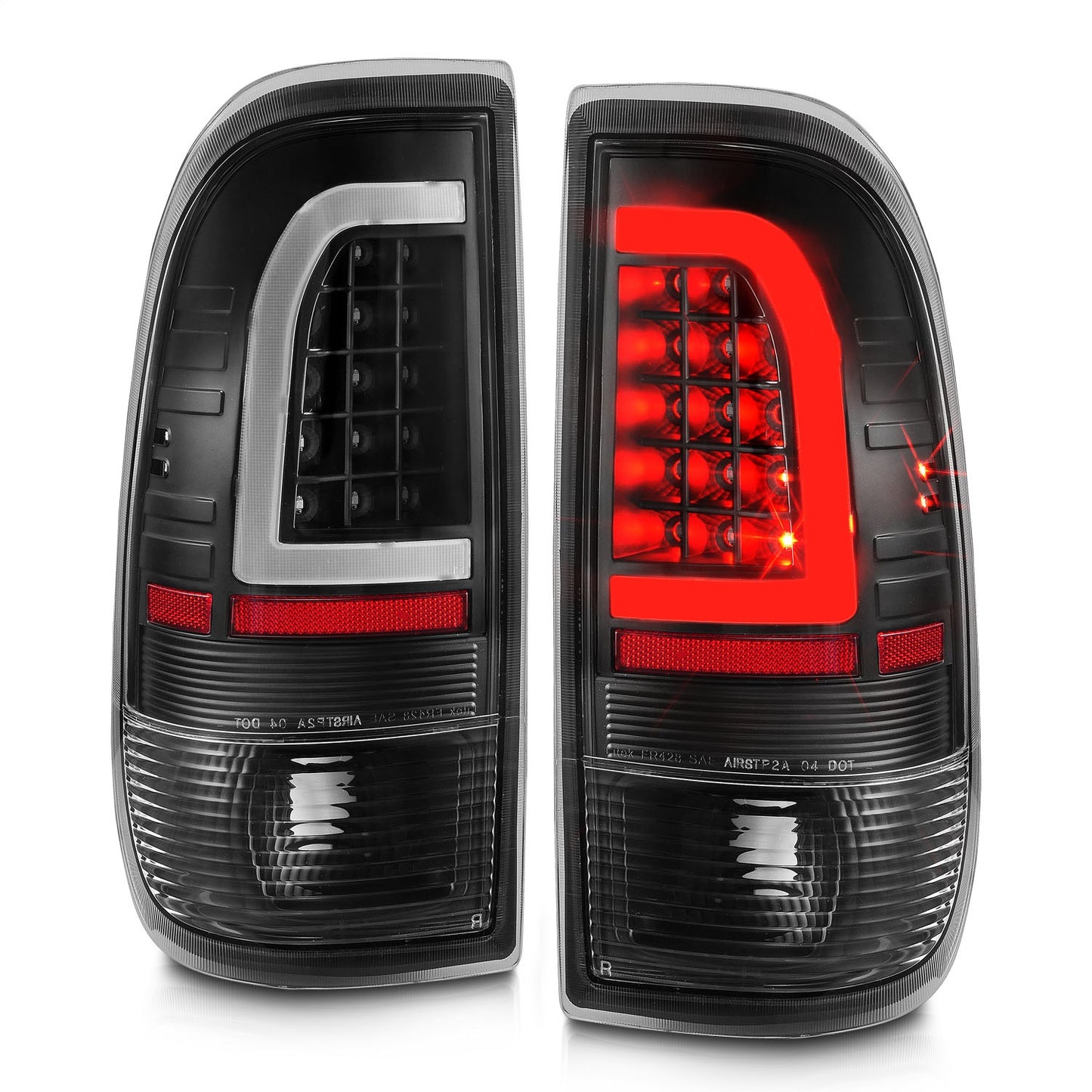 Anzo USA | LED Tail Light Assembly LED Clear Lens Black Housing w/Light Bar Pair | Fits F-150 | 311377