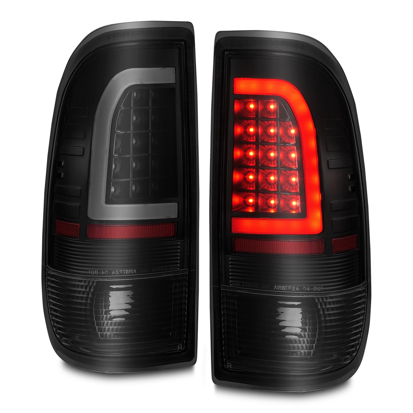 Anzo USA | LED Tail Light Assembly LED Smoke Lens Black Housing w/Light Bar Pair | Fits F-150 | 311378