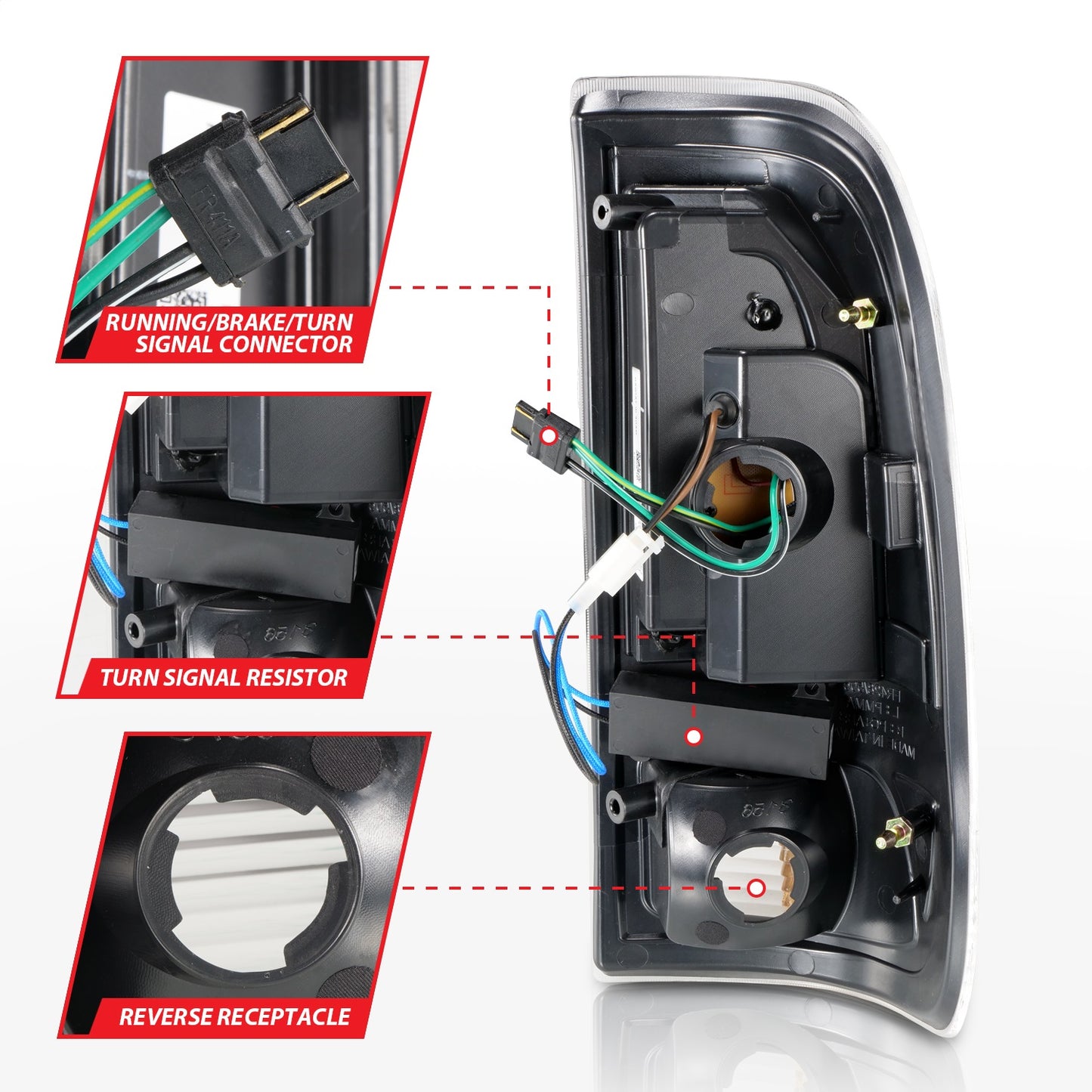 Anzo USA | LED Tail Light Assembly LED Smoke Lens Black Housing w/Light Bar Pair | Fits F-150 | 311378