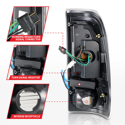 Anzo USA | LED Tail Light Assembly LED Smoke Lens Black Housing w/Light Bar Pair | Fits F-150 | 311378
