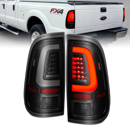 Anzo USA | LED Tail Light Assembly  LED  Clear Lens  Black Housing  w/Light Bar  Pair  |  Fits F-250 Super Duty | 311379