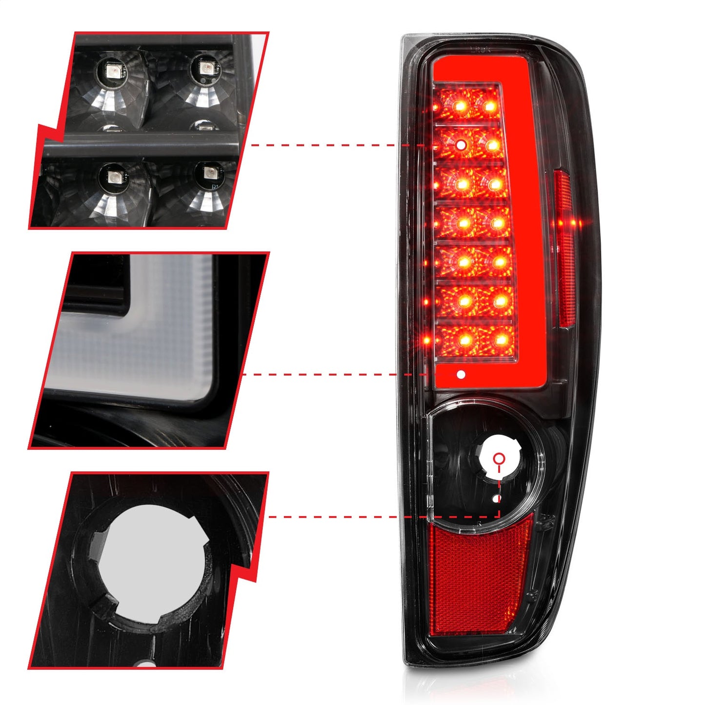 Anzo USA | LED Tail Light Assembly LED Black Housing w/Light Bar Pair | Fits Colorado | 311382