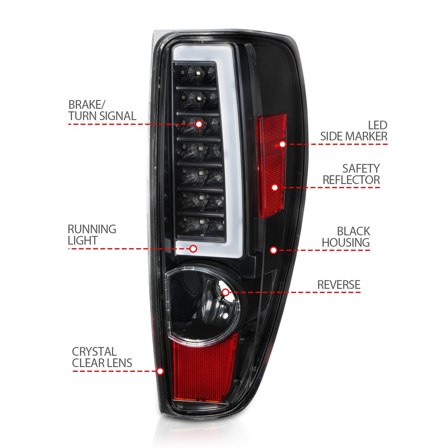 Anzo USA | LED Tail Light Assembly LED Black Housing w/Light Bar Pair | Fits Colorado | 311382