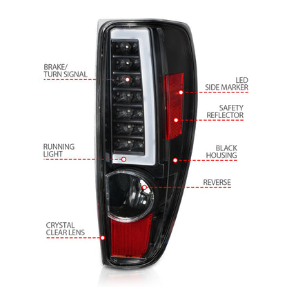 Anzo USA | LED Tail Light Assembly LED Black Housing w/Light Bar Pair | Fits Colorado | 311382