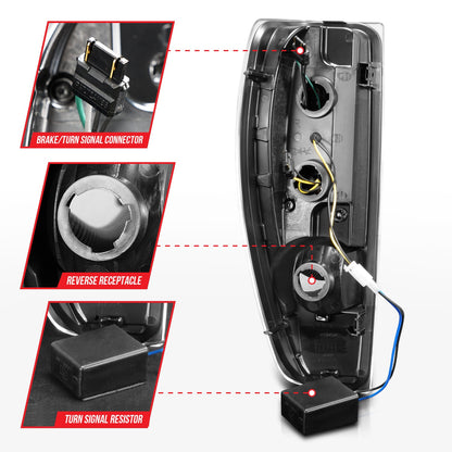 Anzo USA | LED Tail Light Assembly LED Smoke Lens Black Housing w/Light Bar Pair | Fits Colorado | 311383