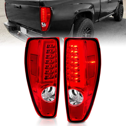 Anzo USA | LED Tail Light Assembly LED Red/Clear Lens Chrome Housing w/Light Bar Pair | Fits Colorado | 311384
