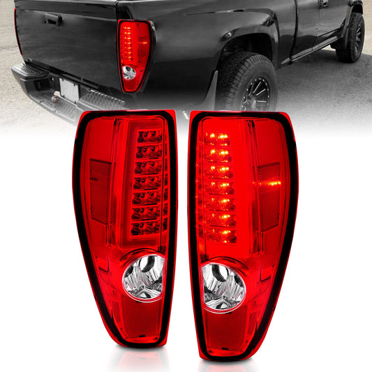 Anzo USA | LED Tail Light Assembly LED Red/Clear Lens Chrome Housing w/Light Bar Pair | Fits Colorado | 311384