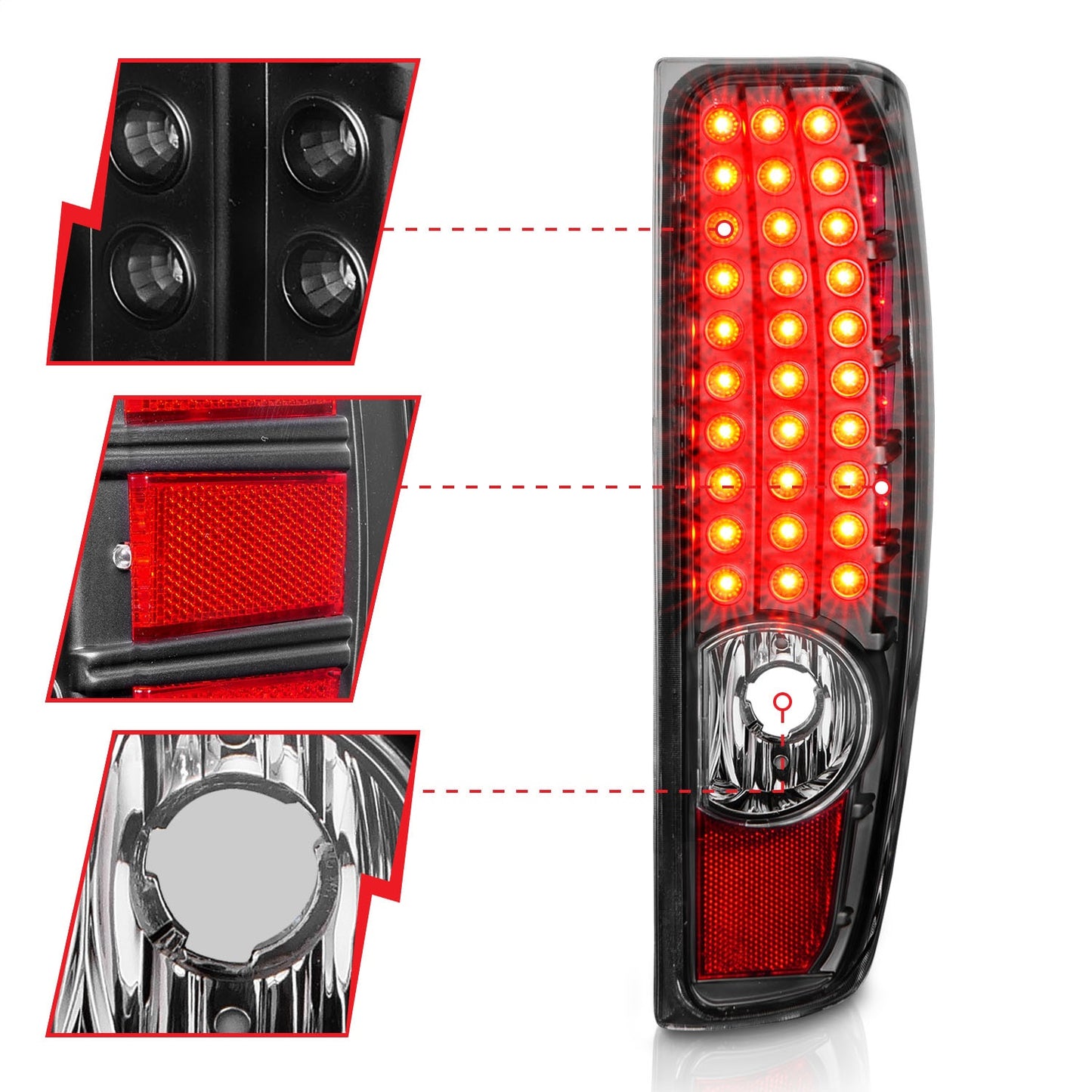 Anzo USA | LED Tail Light Assembly Clear Lens Black Housing | Fits Colorado | 311385
