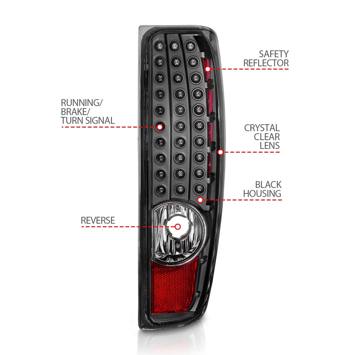 Anzo USA | LED Tail Light Assembly Clear Lens Black Housing | Fits Colorado | 311385