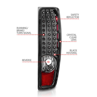 Anzo USA | LED Tail Light Assembly Clear Lens Black Housing | Fits Colorado | 311385