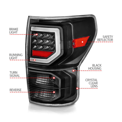 Anzo USA | LED Tail Light Assembly Clear Lens w/Light Bars Black Housing | Fits Tundra | 311386