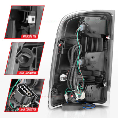 Anzo USA | LED Tail Light Assembly Smoke Lens Black Housing w/Light Bar Pair | Fits Sierra 1500 | 311389