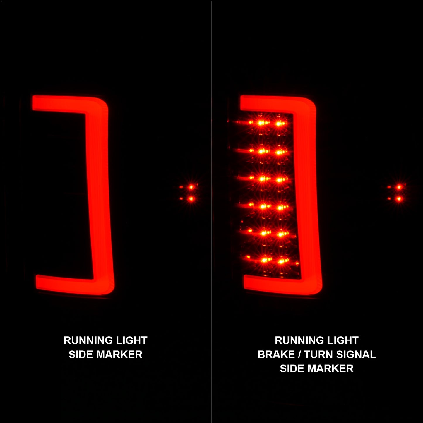 Anzo USA | LED Tail Light Assembly Smoke Lens Black Housing w/Light Bar Pair | Fits Sierra 1500 | 311389