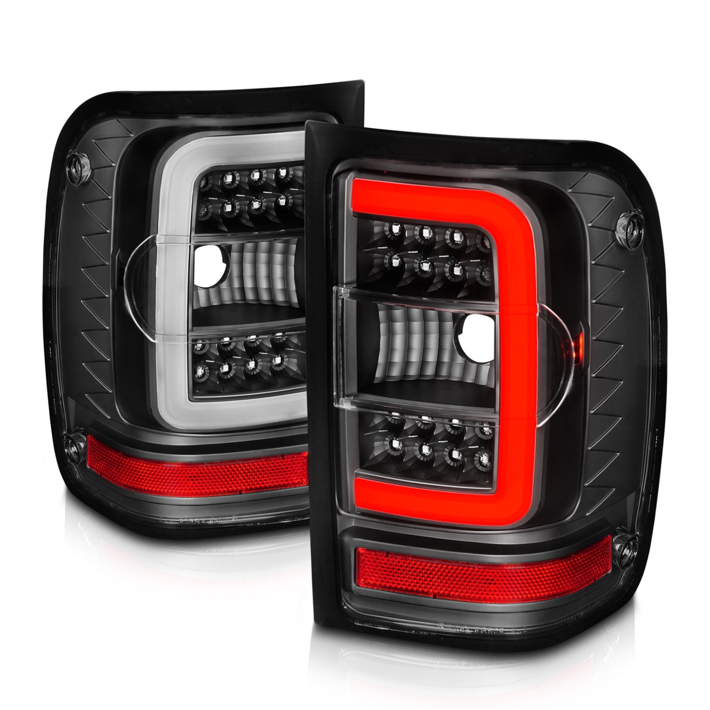 Anzo USA | LED Tail Light Assembly LED Clear Lens Black Housing w/Light Bar Pair | Fits Ranger | 311390