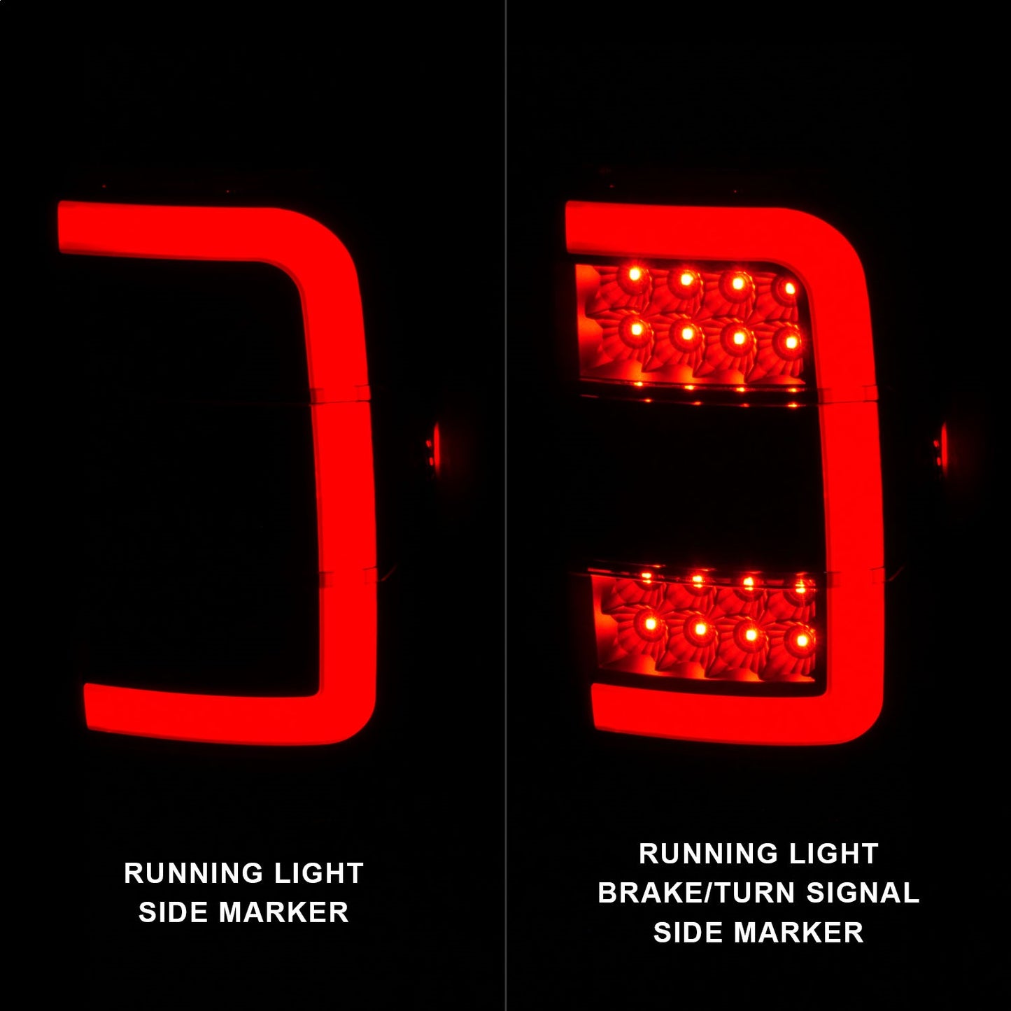 Anzo USA | LED Tail Light Assembly LED Smoke Lens Black Housing w/Light Bar Pair | Fits Ranger | 311391