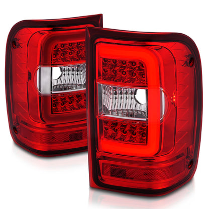 Anzo USA | LED Tail Light Assembly LED Clear/Red Lens Chrome Housing w/Light Bar Pair | Fits Ranger | 311393