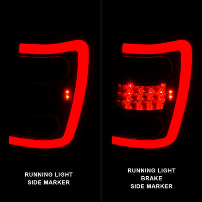 Anzo USA | LED Tail Light Assembly LED Clear Lens Black Housing w/Light Bar Pair | Fits Grand Cherokee | 311394