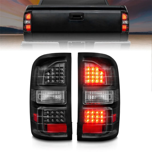 Anzo USA | LED Tail Light Assembly Clear Lens Black Housing Pair | Fits Sierra 1500 | 311397