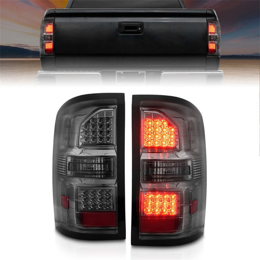 Anzo USA | LED Tail Light Assembly Smoke Lens Black Housing Pair | Fits Sierra 1500 | 311398
