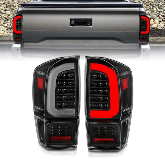 Anzo USA | LED Tail Light Assembly Clear Lens Black Housing w/Light Bar Sequential | Fits Tacoma | 311400