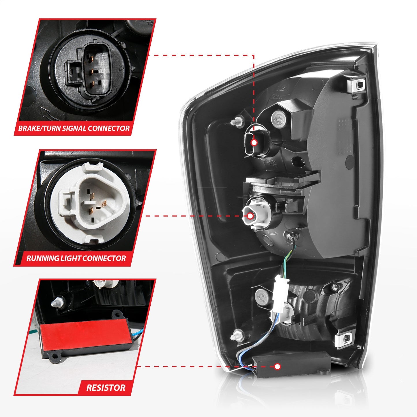 Anzo USA | LED Tail Light Assembly Clear Lens Black Housing w/Light Bar Sequential | Fits Tacoma | 311400