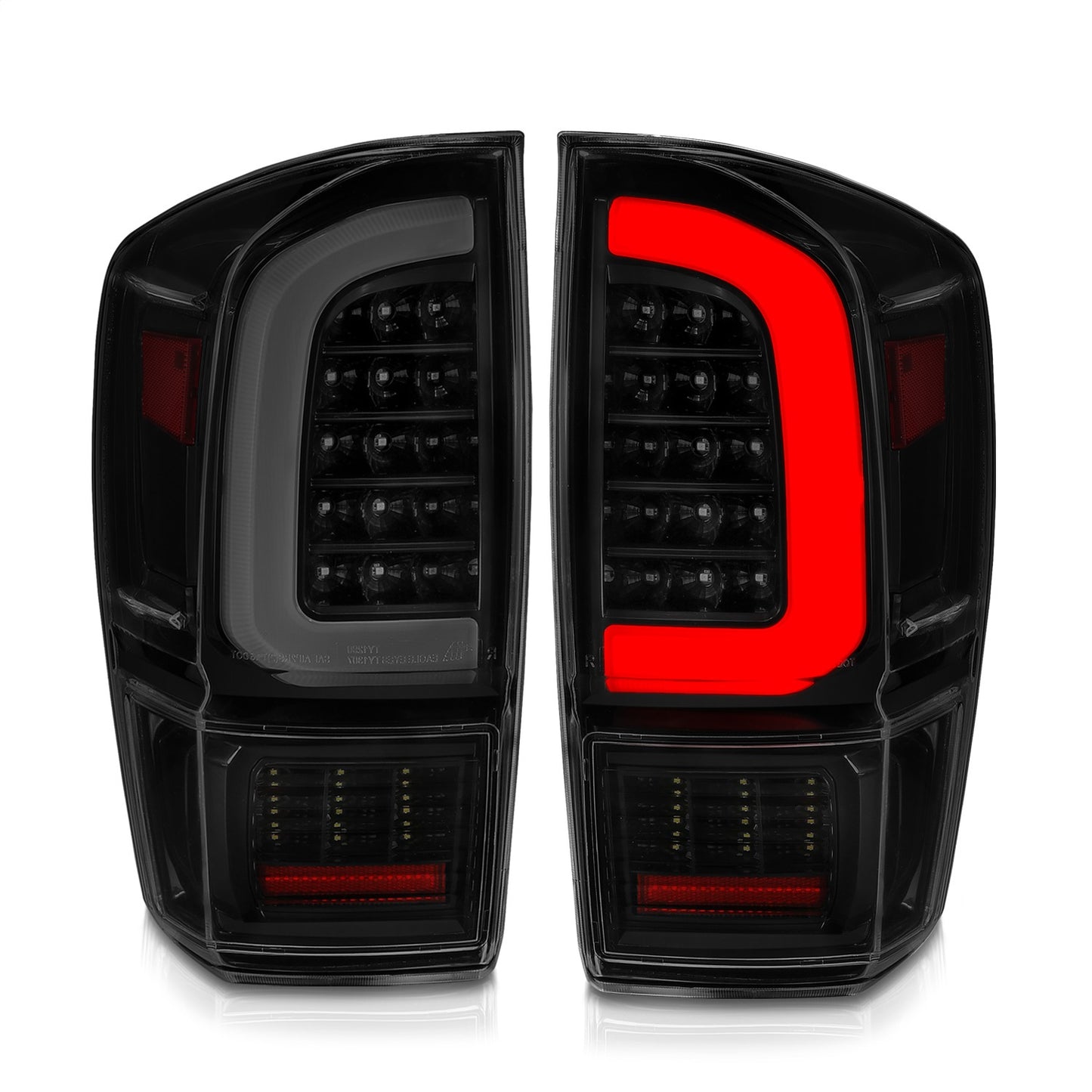 Anzo USA | LED Tail Light Assembly Smoke Lens Black Housing w/Light Bar Sequential | Fits Tacoma | 311401