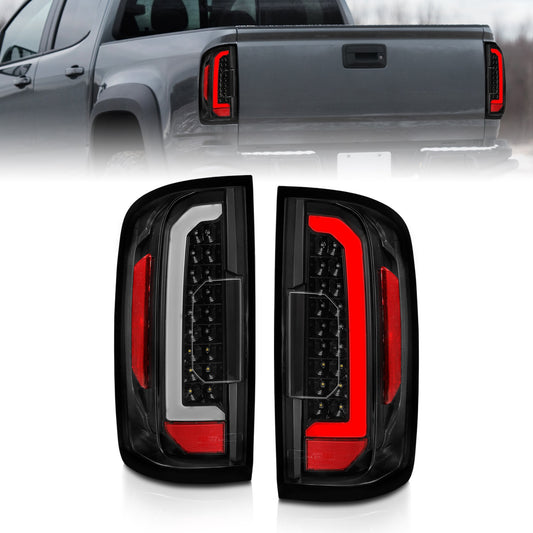 Anzo USA | LED Tail Light Assembly Full LED Clear Lens Black Housing w/Light Bar Pair | Fits Colorado | 311405