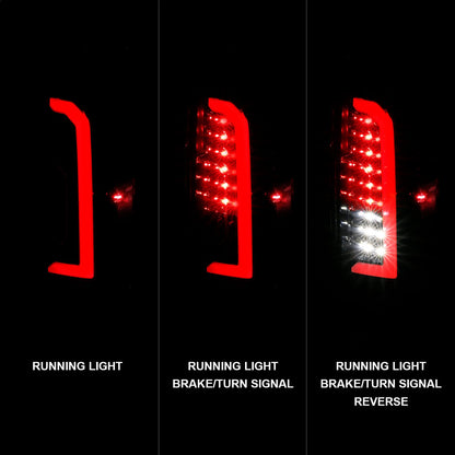 Anzo USA | LED Tail Light Assembly Full LED Clear Lens Black Housing w/Light Bar Pair | Fits Colorado | 311405