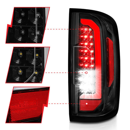 Anzo USA | LED Tail Light Assembly Full LED Clear Lens Black Housing w/Light Bar Pair | Fits Colorado | 311405