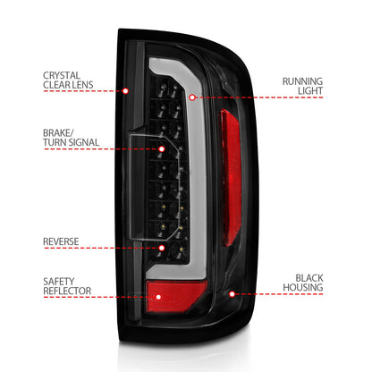 Anzo USA | LED Tail Light Assembly Full LED Clear Lens Black Housing w/Light Bar Pair | Fits Colorado | 311405