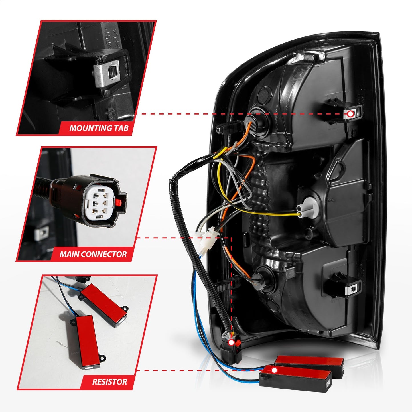 Anzo USA | LED Tail Light Assembly Full LED Clear Lens Black Housing w/Light Bar Pair | Fits Colorado | 311405