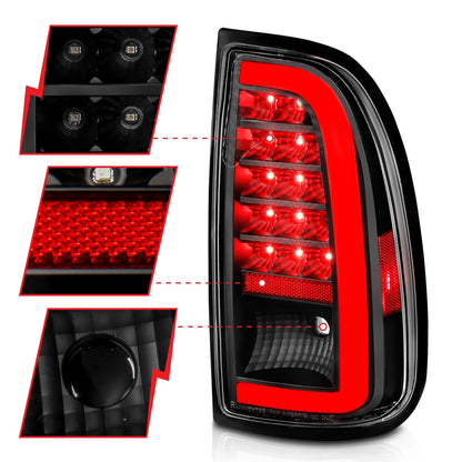 Anzo USA | LED Tail Light Assembly LED Clear Lens Black Housing w/Light Bar Pair | Fits Tundra | 311411