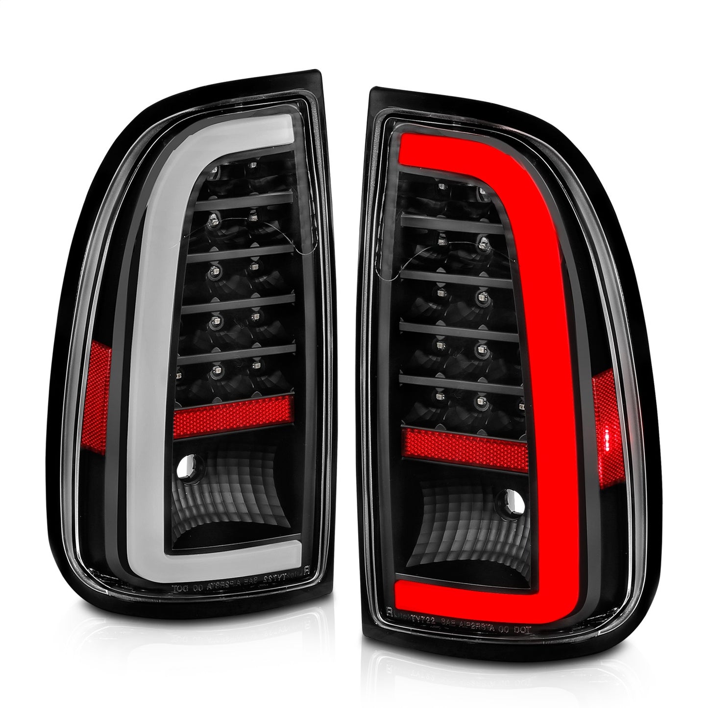 Anzo USA | LED Tail Light Assembly LED Clear Lens Black Housing w/Light Bar Pair | Fits Tundra | 311411