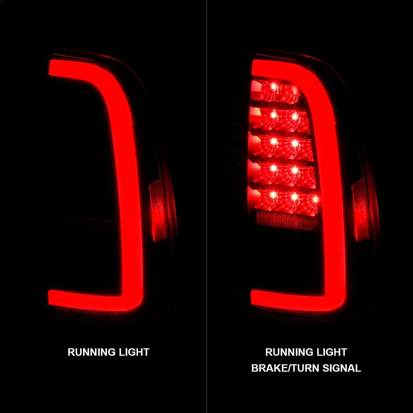 Anzo USA | LED Tail Light Assembly LED Smoke Lens Black Housing w/Light Bar Pair | Fits Tundra | 311412
